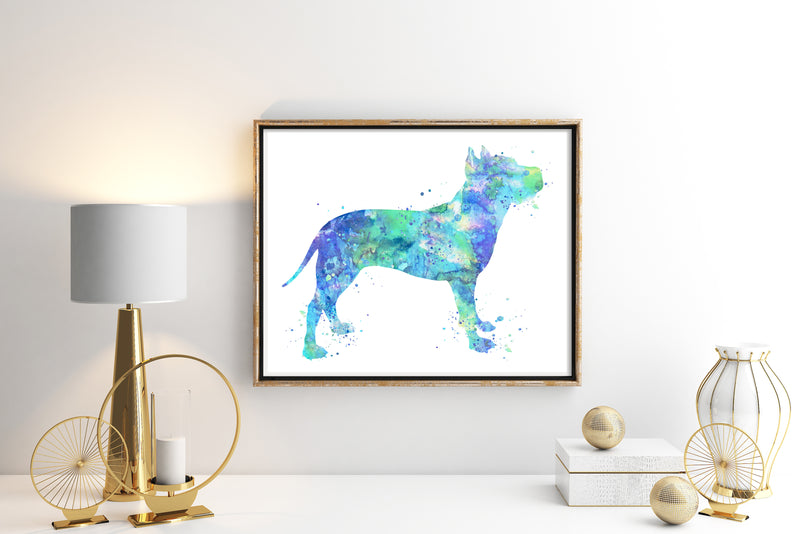 American Staffordshire Terrier Watercolor Art Print - Unframed - Zuzi's