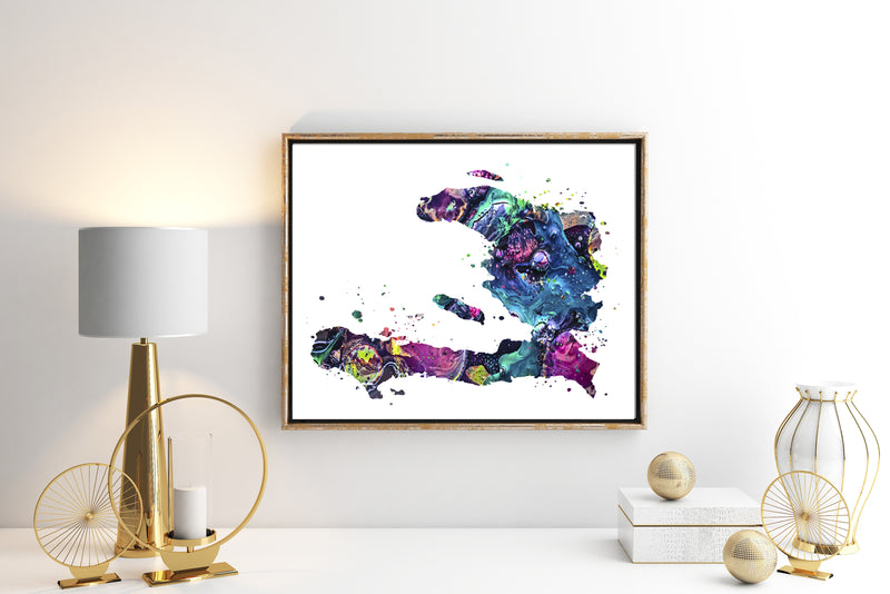 Haiti Map Art Print - Unframed - Zuzi's