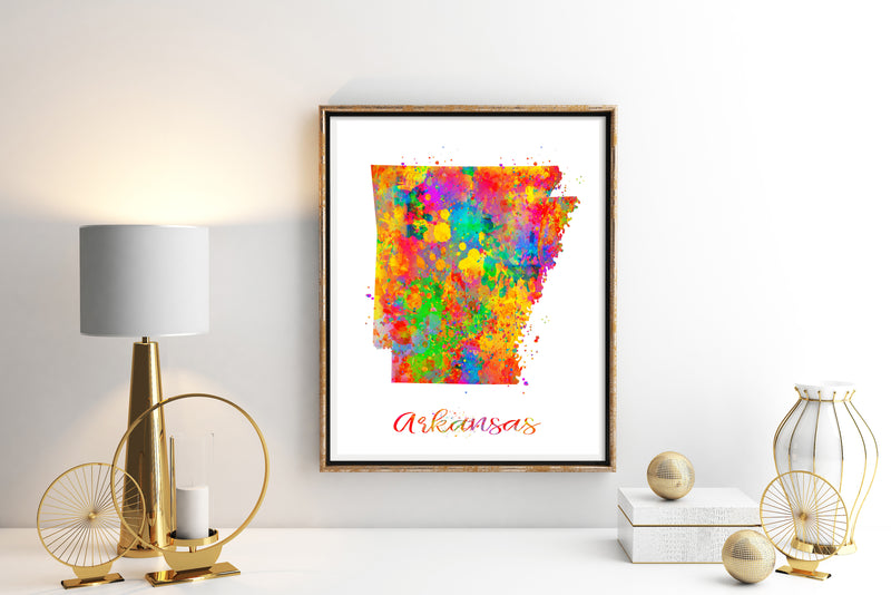 Arkansas Map Art Print - Unframed - Zuzi's