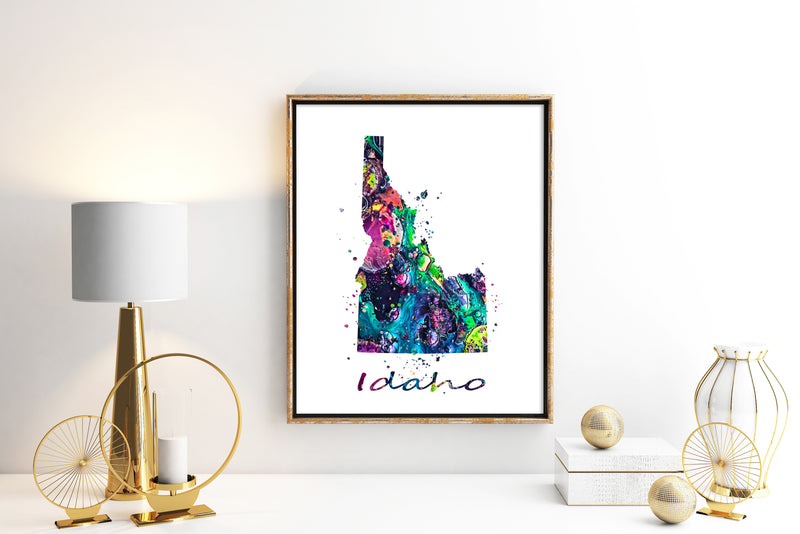 Idaho Map Art Print - Unframed - Zuzi's