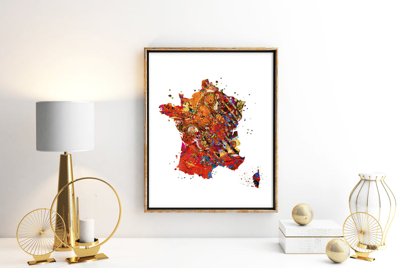 France Map Art Print - Unframed - Zuzi's