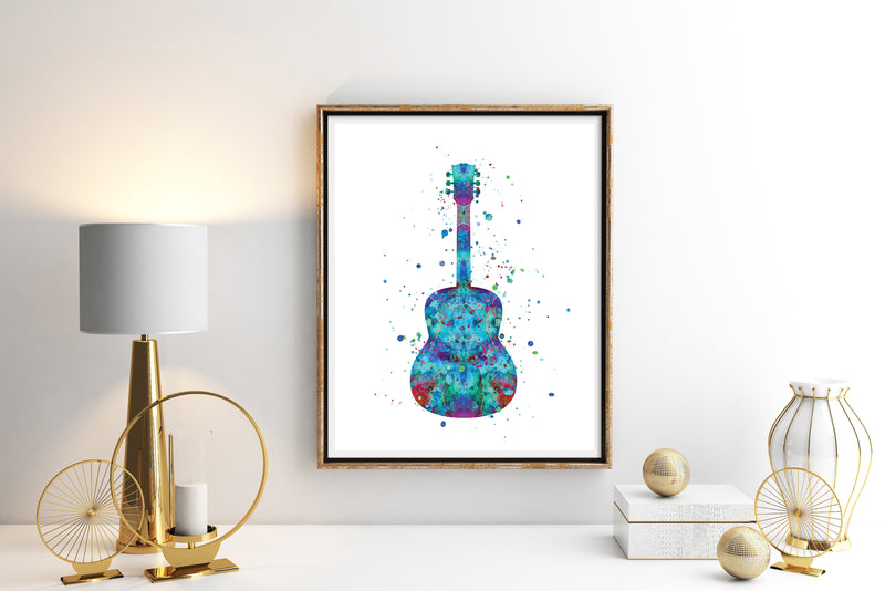 Guitar Watercolor Art Print - Unframed - Zuzi's