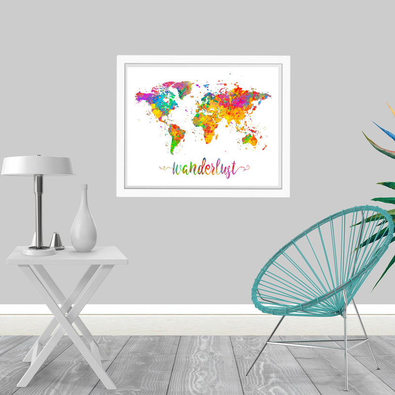 Wanderlust World Map Art Print - Unframed - Zuzi's