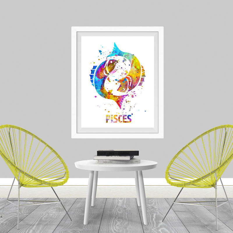 Pisces Astrology Art Print - Unframed - Zuzi's