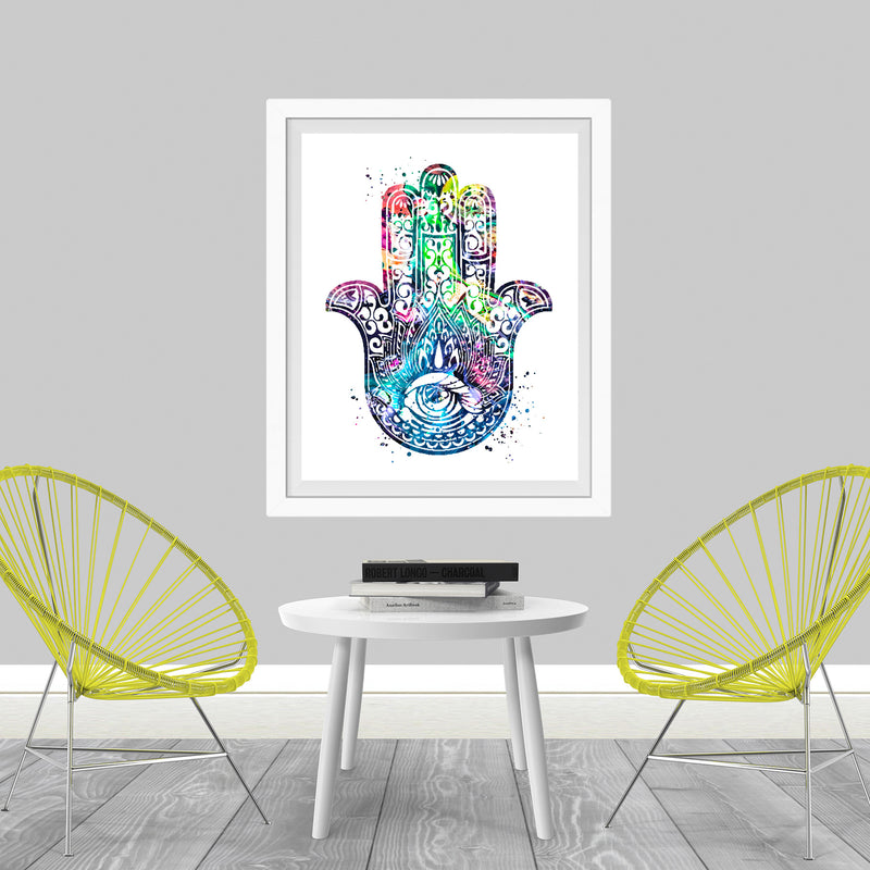 Hamsa Hand Watercolor Art Print - Unframed - Zuzi's